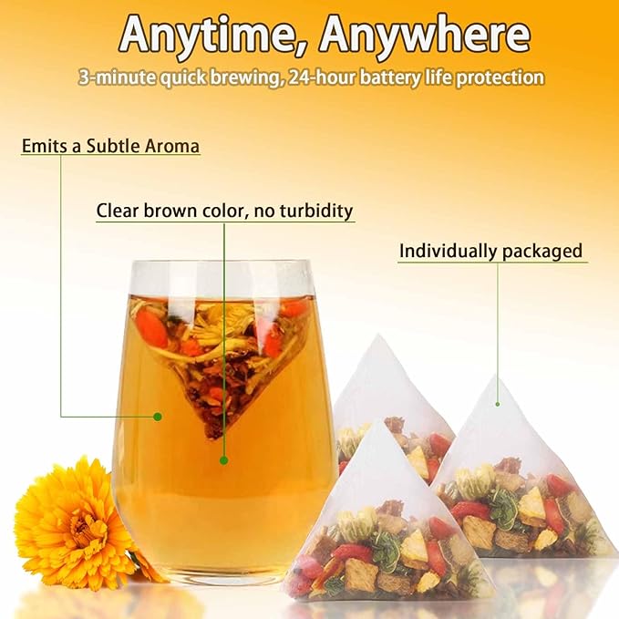 Goji Berry Chrysanthemum Tea, Dandelion Wolfberry Tea for Liver Health, Liver Detox Clear the Liver and Improve Eyesight 150g(1box,15 Bags) (3)