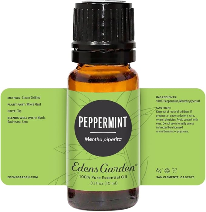 Edens Garden Peppermint Essential Oil- 100% Pure Premium Grade, Undiluted, Natural, Therapeutic, Aromatherapy, The Best for Diffuser, Candle, Laundry, Hair 10 ml (.33 fl oz)