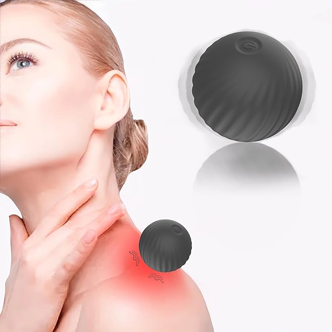Handheld Portable Massage Electric Vibrating Waterproof Balls for Myofascial Release, Trigger Point Therapy, Muscle Knots, and Yoga Therapy, Pain Relief & Muscle Recovery. (Black)