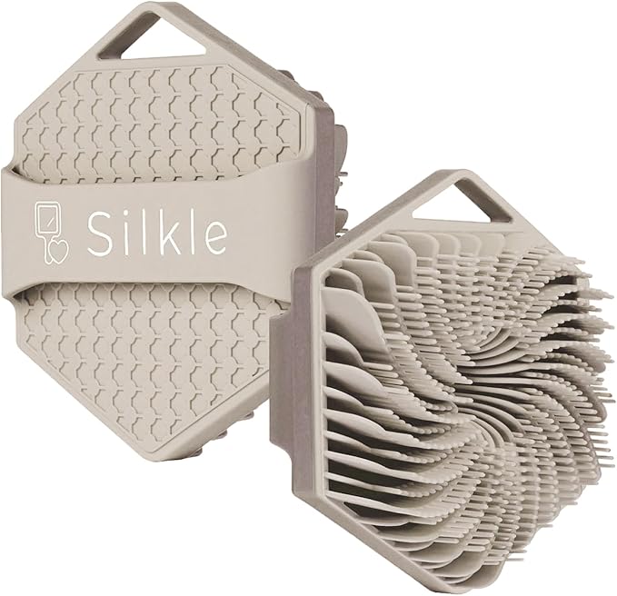 Silicone Body Scrubber - Exfoliating Bath Brush and Skin Cleanser - Shower Sponge for Gentle Body Scrub and Wash - Silicone Scrubbing Care Tool for a Refreshed and Renewed You - Clay