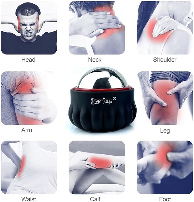 Everjoys Massage Ice Roller Ball, Cold & Heat Therapy Relief Massager, Deep Tissue Massage Pain Relief, Massager Tool for Back/Neck/Body/Face/Foot Pain, Muscles Recovery