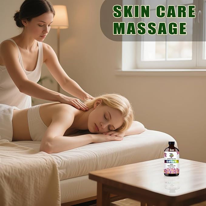 Lotus Essential Oil (4 oz/120 ml) — Lotus Oils for Aromatherapy, diffusers, humidifiers, Home fragrances, DIY Skincare, soap Making, DIY Candle, Relaxation, Yoga, and Meditation