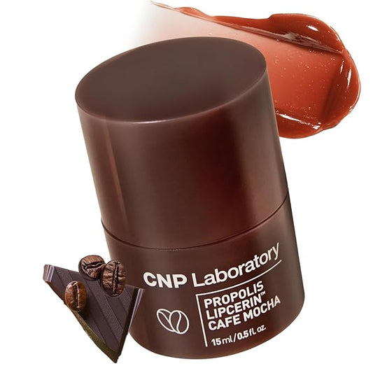 CNP Café Lip Butter - Propolis Lipcerin™ 05 Caffé Mocha, Hydrating Overnight Manuka Lip Balm & Mask, 12hr Long-Lasting Moisture, Korean Skin Care, 0.5 fl.oz.