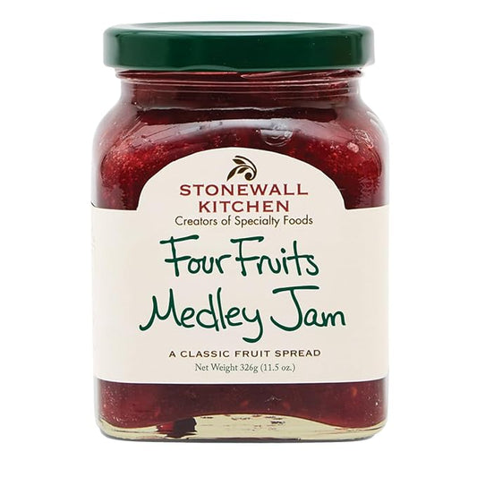 Stonewall Kitchen Four Fruits Medley Jam, 11.5 oz (formerly Cherry Berry Quartet Jam)