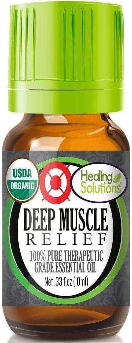 Healing Solutions Deep Muscle Relief Essential Oil - Organic Pure & Undiluted - 0.33 oz (10ml)