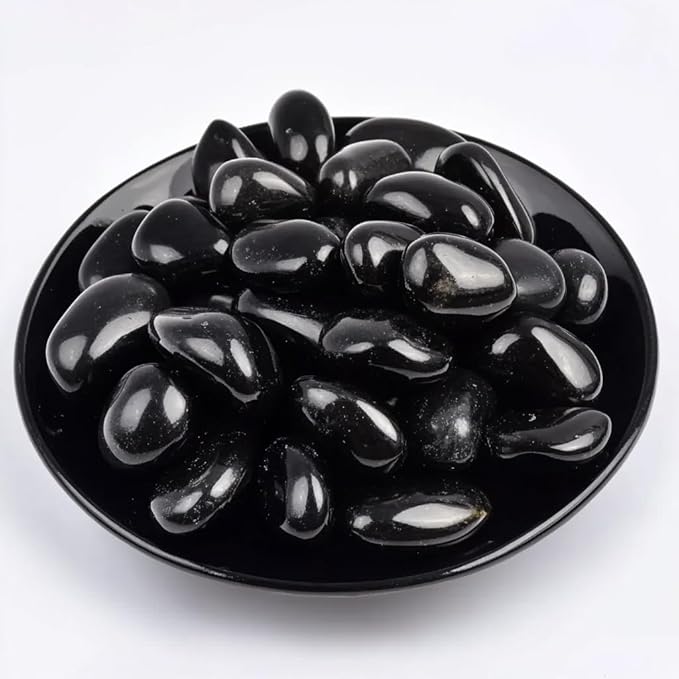 Obsidian Healing Crystal Stone Set - 24 Pieces, 0.6" Natural & Polished Stones for Healing, Meditation, Reiki, Chakra, Crafting & Decoration