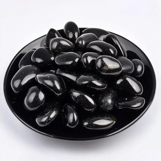 Obsidian Healing Crystal Stone Set - 24 Pieces, 0.6" Natural & Polished Stones for Healing, Meditation, Reiki, Chakra, Crafting & Decoration