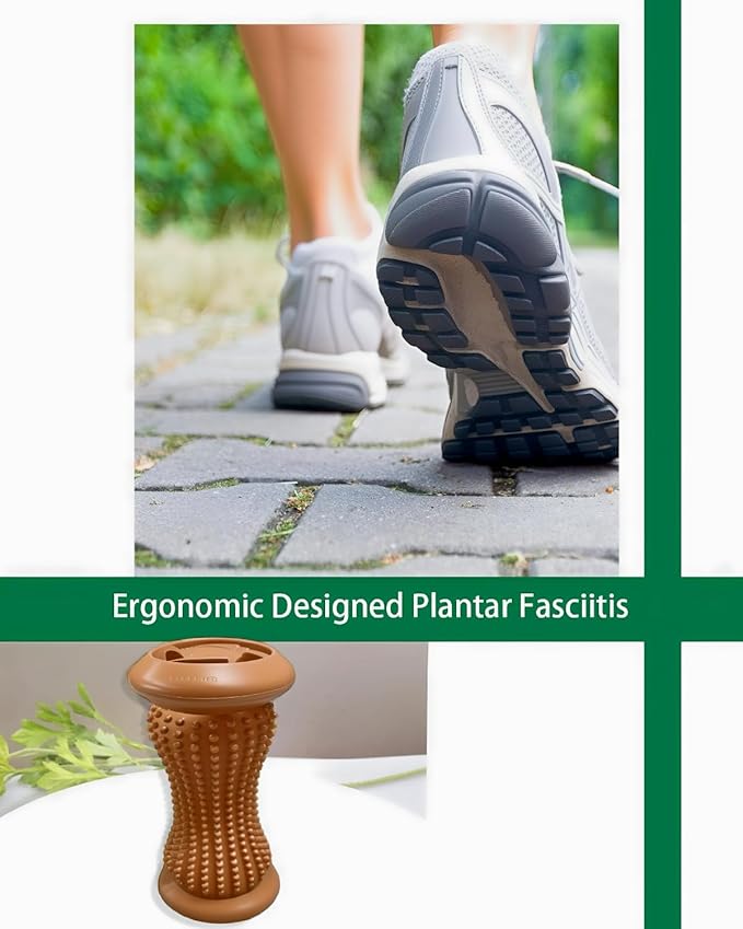 Manual Foot Massager Roller for Plantar Fasciitis Relief, Portable Deep Tissue Muscle Massage Roller for Foot Arch and Heel Pain, Effective Reflexology Tool Relax The Nerves (Chocolate)