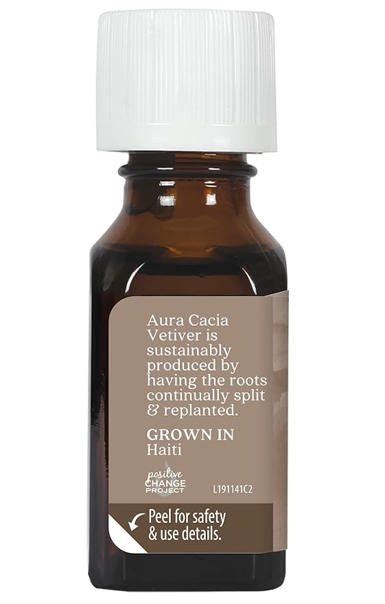 Aura Cacia Pure Vetiver Essential Oil | 0.5 fl. oz. | Vetiveria zizanioides