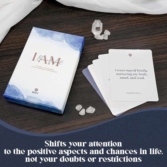 52 Positive Classic Affirmation Cards for Women with Display Stand - Mindful Affirmations to Build Success - Daily Growth Challenges & Inspiration - Mindfulness & Self Care Gift for Women, Men