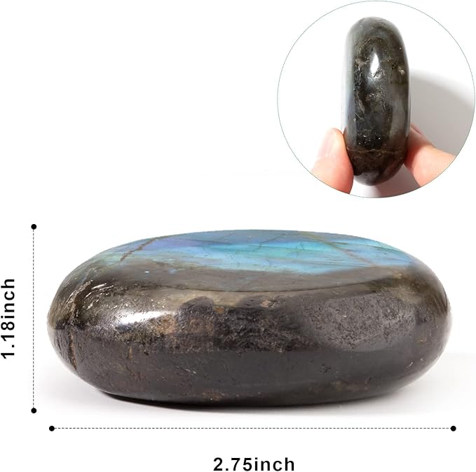QianCannaor Healing Crystals Set for Calming, Anxiety & Stress with Labradorite Palm Stone, Spiritual Crystals and Gift for Meditation, Manifestation, Reik