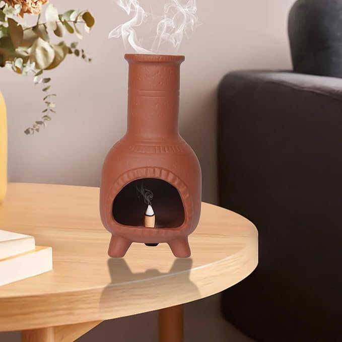 Handmade Ceramic Palo Santo Burner, Palo Santo Holder, Small Chimney for Burning Incense Cones, Sticks and Sage, Meditation Yoga Smudge Bowl, Chimeneas Incense Holder, Energy Purification