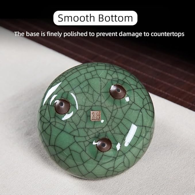 Ceramic Incense Burner Set with Brass Gourd Holder, Smudging Bowl for Incense Sticks, Cones, Sage, Frankincense & Palo Santo, Portable Ash Catcher for Home, Meditation, Yoga and Gift Giving (05)