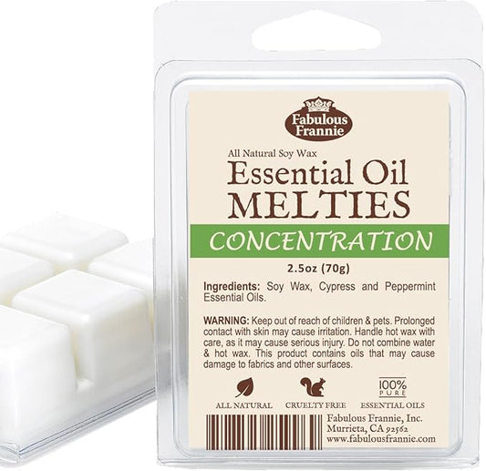 Fabulous Frannie Concentration 100% Pure & Natural Soy Tart Meltie Made with Pure Cypress and Peppermint Essential Oils 2.5 oz