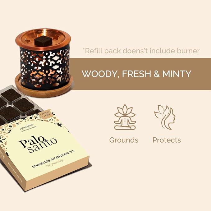 Aromafume Palo Santo Incense Bricks (3 Trays x 9 Pieces Each) | Ideal for deepened Spirituality, Meditation & Rituals | Made Using Pure Peruvian Palo Santo | Refill Pack