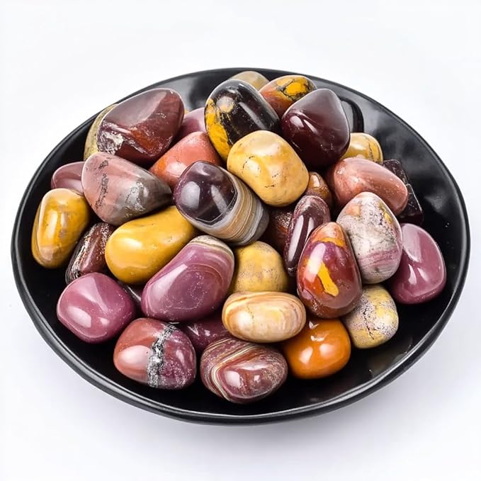 Mookaite Jasper Healing Crystal Stone Set - 24 Pieces, 0.6" Natural & Polished Stones for Healing, Meditation, Reiki, Chakra, Crafting & Decoration