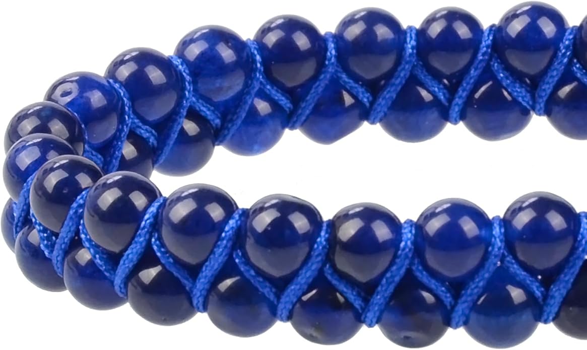 MASSIVE BEADS Double Layer Natural Chakra Healing Power Crystals Macrame Bracelet Yoga Stone Beads Gemstone Meditation Relax Anxiety Bangle for Unisex Women Men