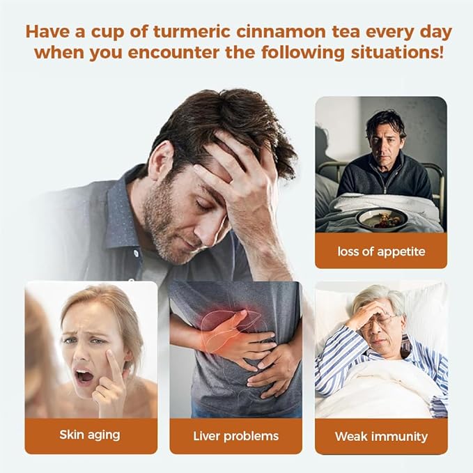 WOTIHA-Natural Ginger Turmeric Cinnamon Tea 180g，100% Natural High-Concentration Ingredients ，Herbal Tea Bags, Rich in FlavorNon-GMO • Additive-Free • Caffeine-Free • Vegan.