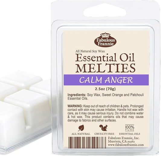 Fabulous Frannie Calm Anger Made with 100% Pure Patchouli and Sweet Orange Essential Oil & Natural Soy Tart Meltie 2.5 oz