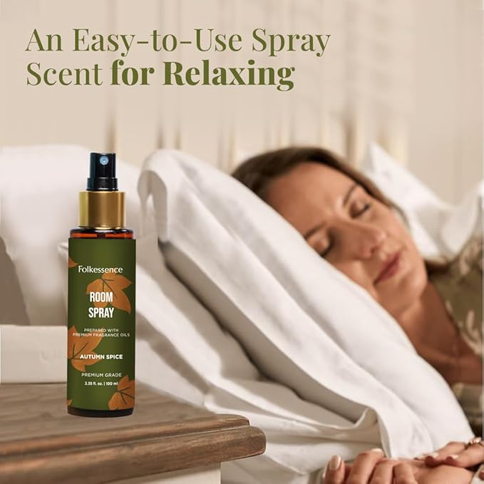 Folkulture Air Freshener - Odor Eliminator | Fragrance Spray for Bathroom, Shower, Home | Spice Scent or Fall Scents Room Spray for Living Rooms, Bathrooms with Natural Essential Oils | 3.38 Fl Oz