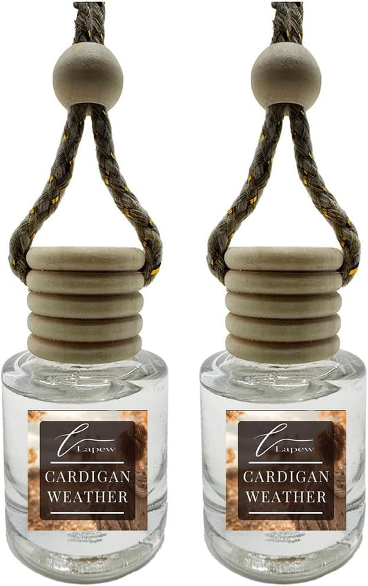 Car Air Freshener Diffuser – 2 Pack Hanging Air Freshener Diffuser (.34 Oz, Cardigan Weather (Sweater Weather))