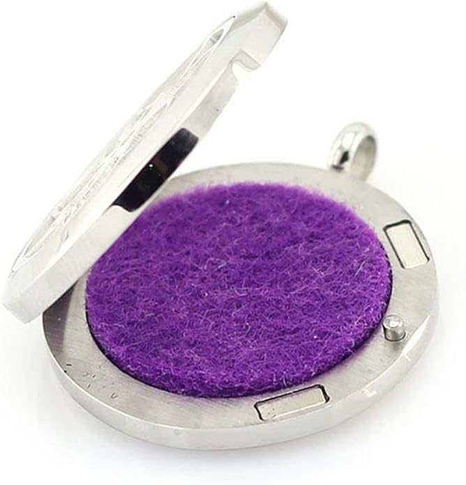 Aromatherapy Essential Oil Diffuser Necklace 316L Stainless Steel Locket Pendant with 24 Inch Chain