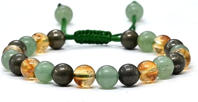 Natural Healing Crystal Bracelet for Women - Mens Bracelet Energy Balancing Gemstones Set - Adjustable Stone Bead Bracelet for Men and Women - Chakra Crystal Therapy Accessory, Meditation