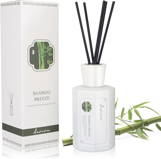 Reed Diffuser Set, 6.76 fl oz Bamboo Breeze Scented Oil Diffuser, Home Fragrance with Reed Sticks for Bedroom, Office, Bathroom Shelf Decor & Gifts