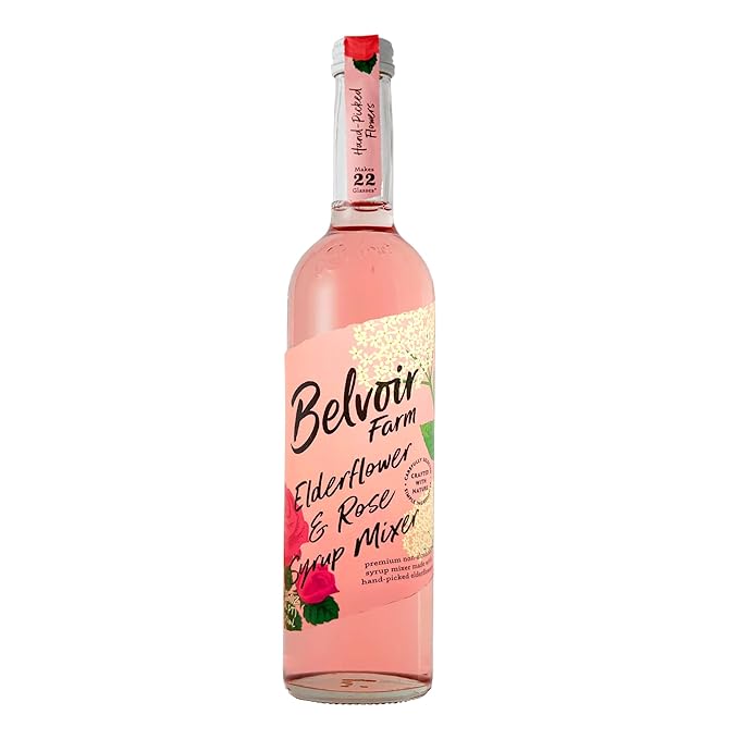 Belvoir Elderflower & Rose Cordial 500ml (Elderflower & Rose, Pack Of 1) – Floral Drink Mix, Made with Natural Elderflower and Rose Extracts, Perfect for Cocktails and Refreshing Drinks
