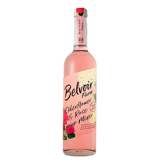 Belvoir Elderflower & Rose Cordial 500ml (Elderflower & Rose, Pack Of 1) – Floral Drink Mix, Made with Natural Elderflower and Rose Extracts, Perfect for Cocktails and Refreshing Drinks