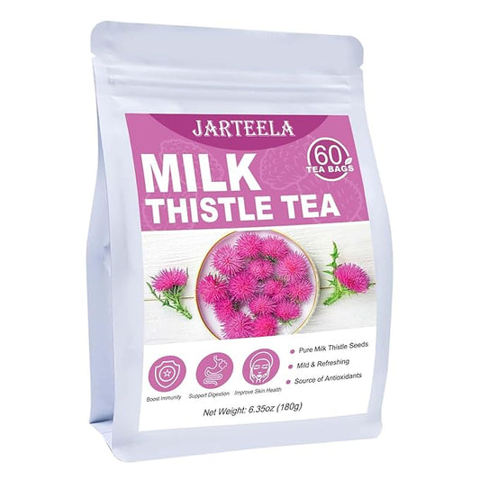 Jarteela - Milk Thistle Tea Bag, 3g x 60 Count - Pure Milk Thistle Seeds - Natural Herbal Tea Bags - Non-GMO - Caffeine-free Tea