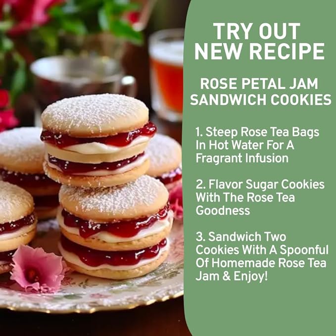 HANDPICK, Rose Buds Herbal Tea Bags - 50 Count | Caffeine Free Rose Tea with Chamomile & Tulsi | Floral & Smooth | Round Eco-conscious Tea Bags