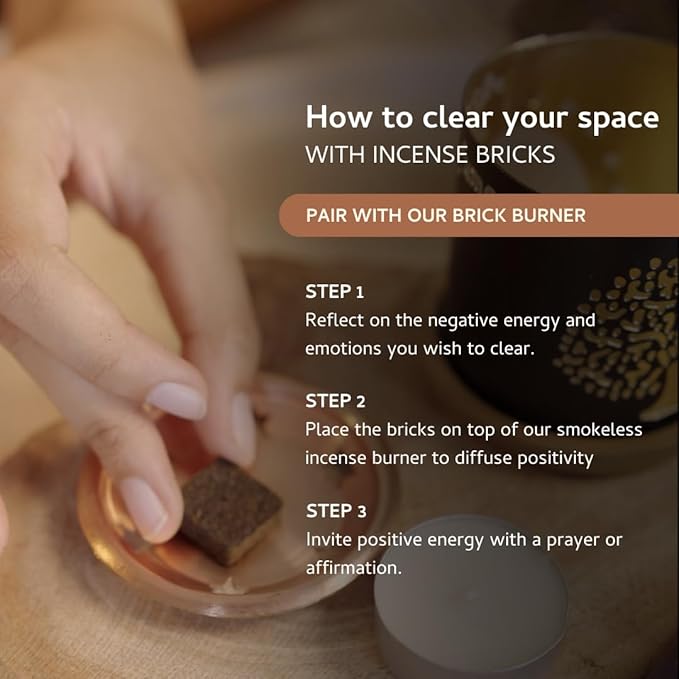 Palo Santo & Sandalwood Smokeless Incense Bricks Refill | 3 x 9 Bricks | Aromatherapy | Smudging | Made with Essential Oils | Natural Air fresheners for Home | Spiritual Meditation Accessories