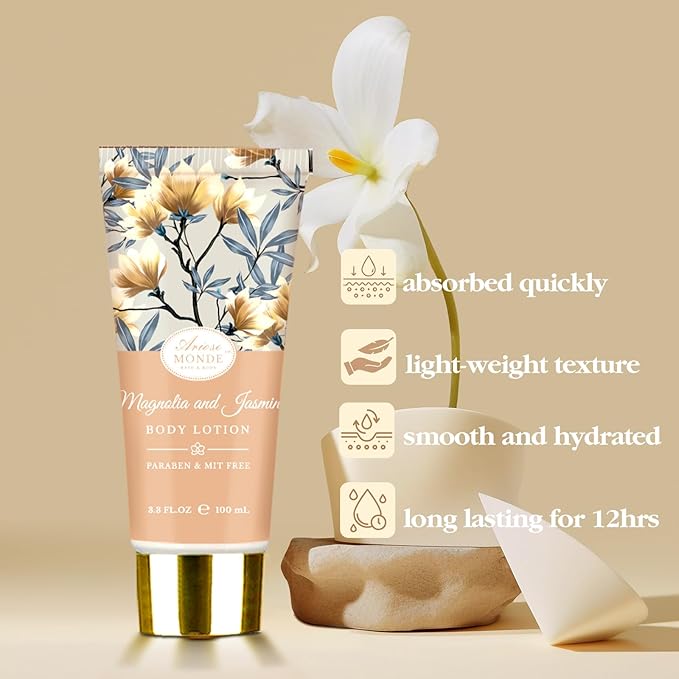 Home Spa Gift Basket, Bath Spa Kit for Women, with Body Lotion, Shower Gel, Bubble Bath, Body Scrub, Bath Salt, Bath Bomb, Bath Gift Set for Mother, Wife Her, with Magnolia and Jasmine Scent