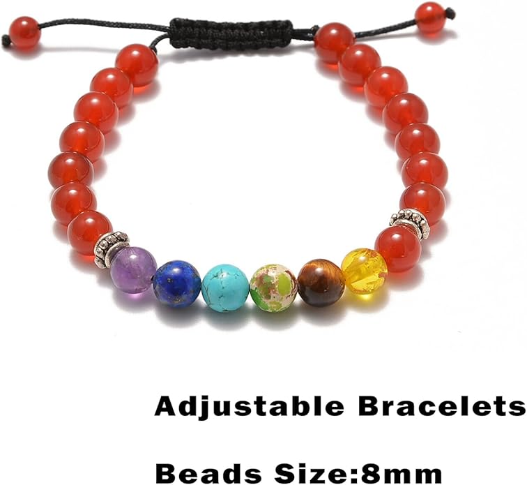 AD Beads 2Pcs His & Hers Distance Beads Bracelets Elastic Natural Stone Yoga Bracelet