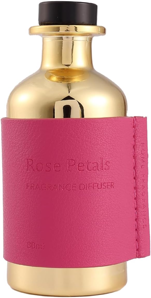 Reed Diffuser Set, Pretty Valley Home Diffuser 80Ml / 2.7 fl OZ Gift Box - Includes Reed Diffuser Sticks, Long Lasting Fragrance Oil and Glass Bottle for Office Living Room Decor (Rose Petals)