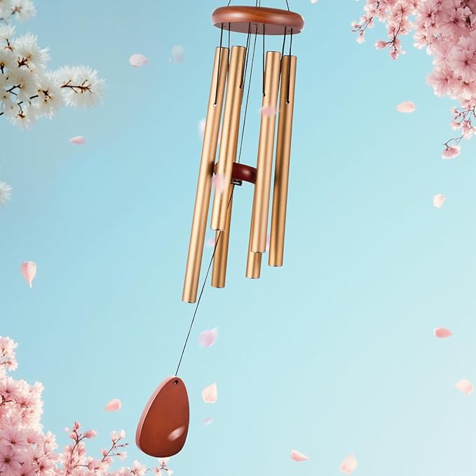 Large Wind Chimes for Outside – 37" Aluminum Windchimes Outdoors for Garden, Patio Decor, Memorial Gifts for Mom, Sympathy Gift for Loss of Loved One, Sister Gifts for Birthdays, Mother's Day(Gold)