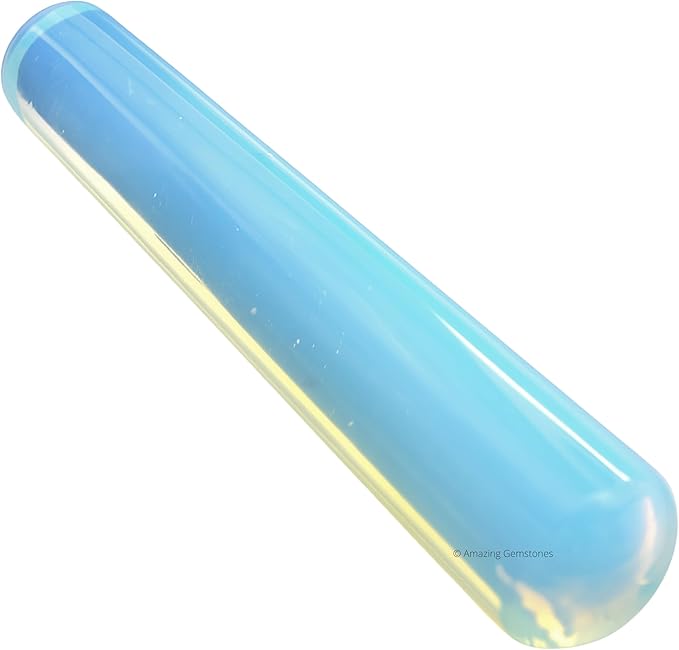 Amazing Gemstone Opalite Crystal Wand Massage Stick - Pelvic Wand Gua Sha for Adults - Crystals and Healing Stones Massage Wands for Adults Gifts (Smooth)