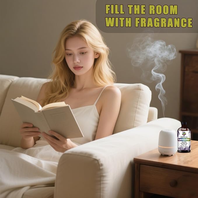 Lavender Essential Oil (4 oz/120 ml) — Lavender Oils for Aromatherapy, diffusers, humidifiers, Home fragrances, DIY Skincare, soap Making, DIY Candle Making, Relaxation, Yoga, and Meditation