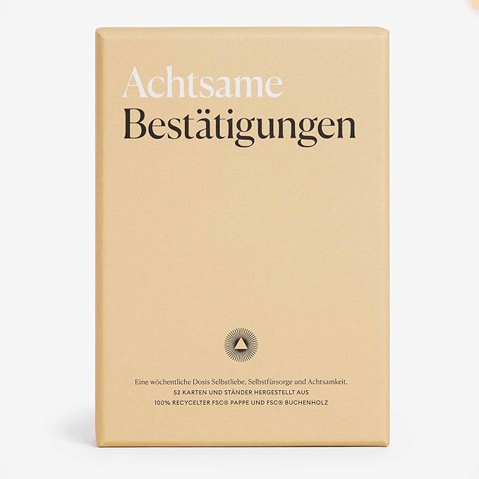 Intelligent Change German Mindful Affirmation Cards, Daily Words of Encouragement Cards, Self Affirmation Inspirational Gifts, Self Care Box of Positive Affirmations, Display Stand, Deck of 52