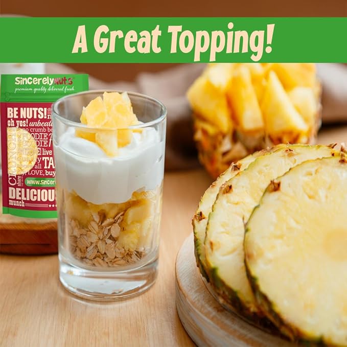 Sincerely Nuts Diced Pineapple (2 LB)-The Perfect Healthy Snack - Vegan, Gluten-Free and Kosher Superfood - Dried Fruit for Yogurts, Trail Mix, and More-Tasty Cooking Staple for Your Favorite Dishes