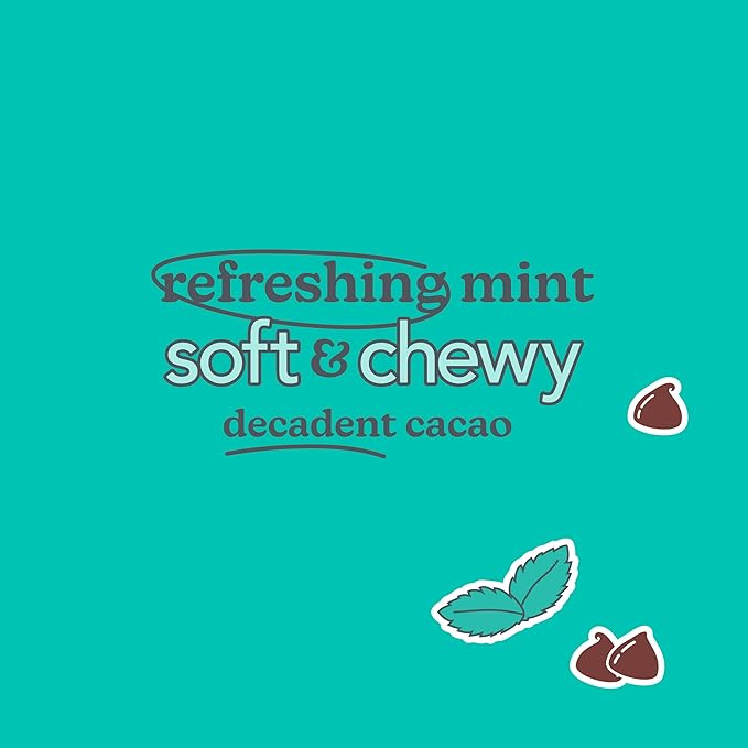 Love + Chew, Mint Cacao Brownie Minis - 18 Count - Tasty Gluten Free Cookies - Vegan - Healthy, Paleo, Non GMO Snacks - Individually Wrapped, Soft Baked Cookies - Made from High Protein Almonds