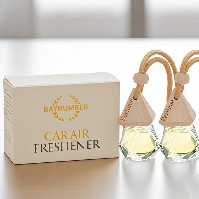 Car Air Freshener Hanging Diffuser – Long-Lasting Essential Oil Scent (Up to 60 Days) – Non-Toxic & Eco-Friendly – 2-Pack Auto Fresheners Made in USA