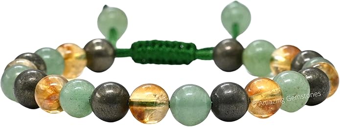 Natural Healing Crystal Bracelet for Women - Mens Bracelet Energy Balancing Gemstones Set - Adjustable Stone Bead Bracelet for Men and Women - Chakra Crystal Therapy Accessory, Meditation