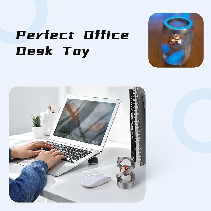 Kinetic Desk Toys,Perpetual Motion Desk Toy,Teenage Fidget Toy,Kinetic Spinner,Perfect for Desks,(Gray Rose Gold)