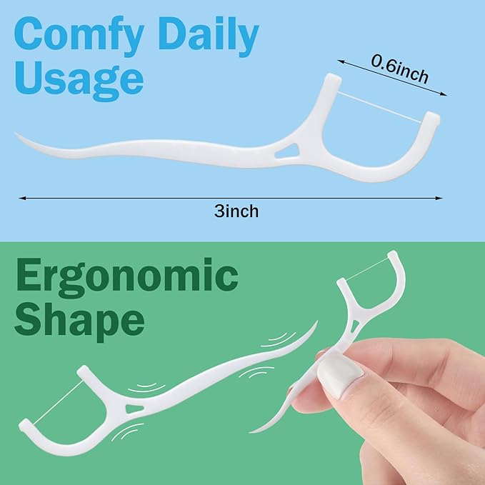 Maxcheck 2000 Count Floss Picks Bulk Natural Dental Floss Picks Toothpicks Sticks High Pull Tooth Flosser Sustainable for Teeth
