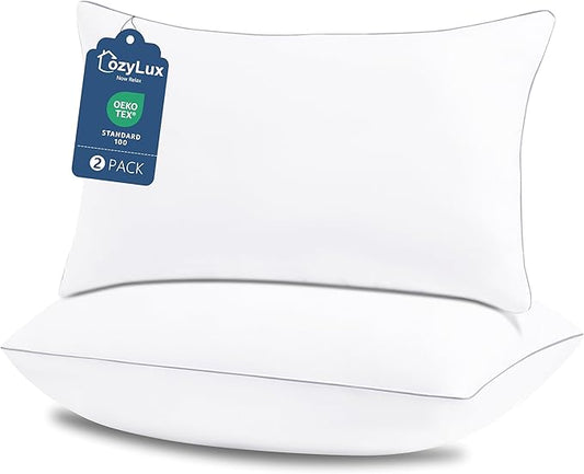 CozyLux Pillows King Size Set of 2, Hotel Quality Bed Pillows for Sleeping 2 Pack, Cooling Pillows for Side Back and Stomach Sleepers, Down Alternative Luxury Soft Supportive Fluffy Pillows (19x34)