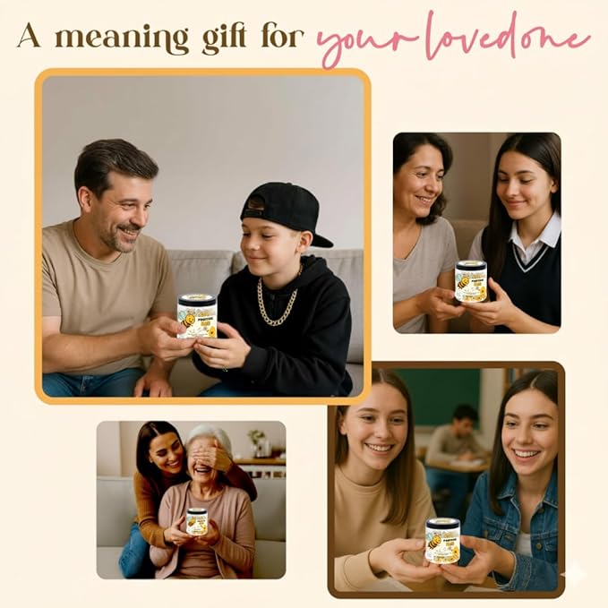 60 Positive Bee Cards Jar, Affirmation Cards for Women, Emotional Support Bee, Bee Themed Gift, Bee Gifts for Women, Bee Gifts for Bee Lovers, Bumble Bee Gift