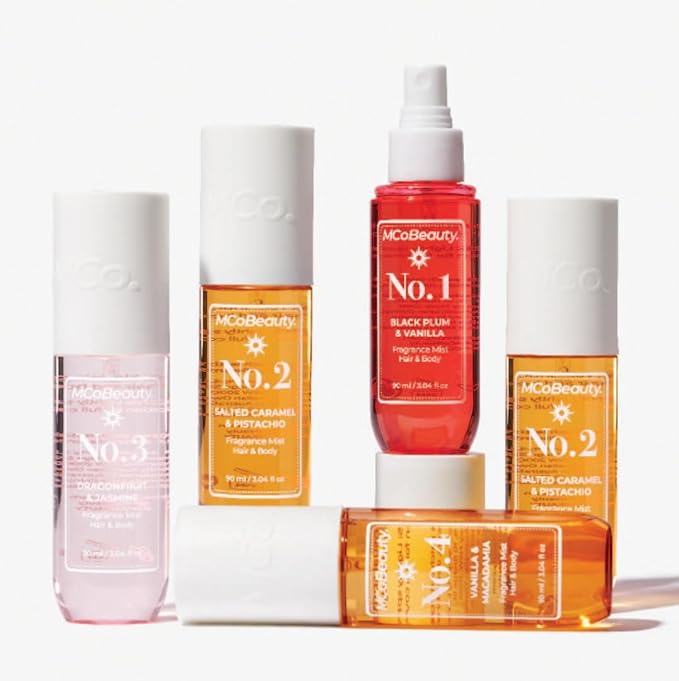 MCoBeauty - Fragrance Mist No.4 - Light Body and Hair Spray with Caramel, Macadamia, White Chocolate and Sea Salt - Gifts for Women, Cute Stuff, Feminine Spray, Self Care Gifts for Women - 90ml Bottle