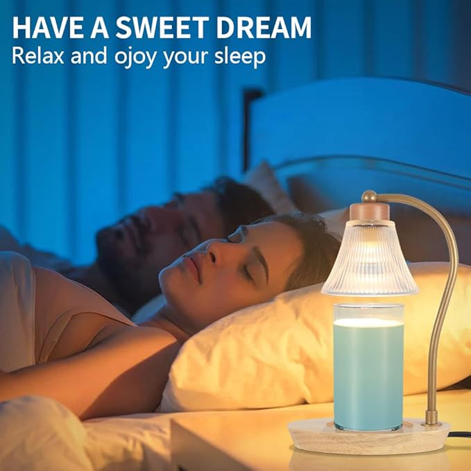 Dimmable Candle Warmer Lamp, Gifts for Women,Electric Candle Melter Melting Wax Fits Small & Large Candle Jar, Scented Candle Holder Vintage Wax Melt Warmer with 2 Bulbs